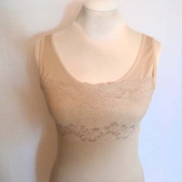 Rhonda Shear Lace Overlay Seamless Tank Top - Picture 3 of 7